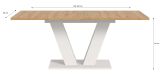 Esstisch Home-X in Artisan Eiche und wei� Tisch ausziehbar 150 - 190 cm