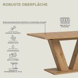 Esstisch Home-X in Artisan Eiche Tisch ausziehbar 150 - 190 cm