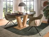Esstisch Home-X in grau und Artisan Eiche Tisch ausziehbar 150 - 190 cm