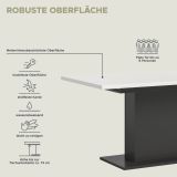 Esstisch Home-X in wei� und grau S�ulentisch ausziehbar 150 - 190 cm