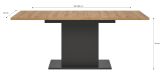 Esstisch Home-X in Artisan Eiche und grau Tisch ausziehbar 150 - 190 cm