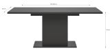 Esstisch Home-X in grau Tisch ausziehbar 150 - 190 cm