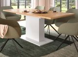 Esstisch Home-X in Artisan Eiche und wei� Tisch ausziehbar 150 - 190 cm