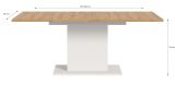 Esstisch Home-X in Artisan Eiche und wei� Tisch ausziehbar 150 - 190 cm