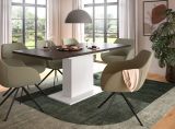 Esstisch Home-X in grau und wei� Tisch ausziehbar 150 - 190 cm