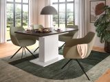 Esstisch Home-X in grau und wei� Tisch ausziehbar 150 - 190 cm
