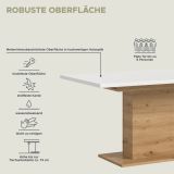 Esstisch Home-X in wei� und Artisan Eiche Tisch ausziehbar 150 - 190 cm