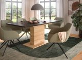Esstisch Home-X in grau und Artisan Eiche Tisch ausziehbar 150 - 190 cm
