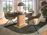 Esstisch Home-X in grau und Artisan Eiche Tisch ausziehbar 150 - 190 cm