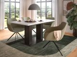Esstisch Home-X in wei� und grau Tisch ausziehbar 150 - 190 cm