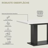 Esstisch Home-X in wei� und grau Tisch ausziehbar 150 - 190 cm