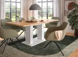 Esstisch Home-X in Artisan Eiche und wei� Tisch ausziehbar 150 - 190 cm