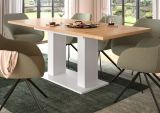 Esstisch Home-X in Artisan Eiche und wei� Tisch ausziehbar 150 - 190 cm
