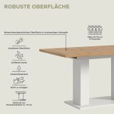 Esstisch Home-X in Artisan Eiche und wei� Tisch ausziehbar 150 - 190 cm