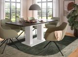 Esstisch Home-X in grau und wei� Tisch ausziehbar 150 - 190 cm
