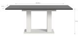 Esstisch Home-X in grau und wei� Tisch ausziehbar 150 - 190 cm