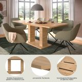 Esstisch Home-X in Artisan Eiche Tisch ausziehbar 150 - 190 cm