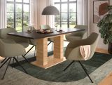 Esstisch Home-X in grau und Artisan Eiche Tisch ausziehbar 150 - 190 cm