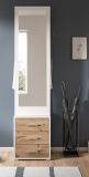 Kompaktgarderobe Pallas in wei� und Nox Eiche Garderobe mit Spiegel 45 x 190 cm
