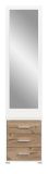 Kompaktgarderobe Pallas in wei� und Nox Eiche Garderobe mit Spiegel 45 x 190 cm