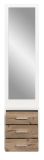 Kompaktgarderobe Pallas in wei� und Nox Eiche Garderobe mit Spiegel 45 x 190 cm