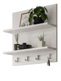 Wandregal mit Haken SystemX in wei� Schl�sselbrett 52 x 52 cm