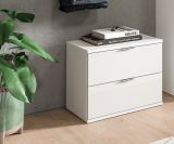 Garderobe Sitzbank SystemX in wei� Hochglanz Schuhschrank 52 x 42 cm