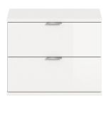 Garderobe Sitzbank SystemX in wei� Hochglanz Schuhschrank 52 x 42 cm