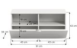 Schuhschrank SystemX in wei� Hochglanz Flur Diele Kommode 91 cm