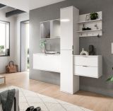 Schuhschrank SystemX in wei� Hochglanz Flur Diele Kommode 91 cm
