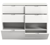 Kommode SystemX in wei� Hochglanz Flur Diele Mehrzweckschrank 110 x 85 cm