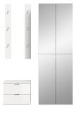 Garderobe Set 4-teilig SystemX in wei� Hochglanz Garderobenkombination 128 cm