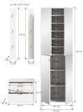 Garderobe Set 4-teilig SystemX in wei� Hochglanz Garderobenkombination 128 cm