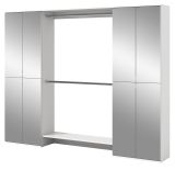 Garderobenschrank mit Spiegelt�r SystemX in wei� Schuhschrank 232 x 193 cm