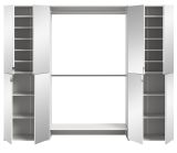 Garderobenschrank mit Spiegelt�r SystemX in wei� Schuhschrank 232 x 193 cm
