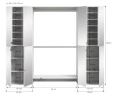 Garderobenschrank mit Spiegelt�r SystemX in wei� Schuhschrank 232 x 193 cm