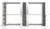 Garderobenschrank mit Spiegelt�r SystemX in wei� Hochglanz Schuhschrank 341 x 193 cm