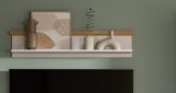 Wandboard Mirano in wei� L�rche und Eiche Artisan Landhaus Wandregal 110 cm