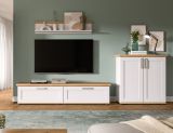 Kommode Mirano in wei� L�rche und Eiche Artisan Landhaus Highboard 84 x 88 cm