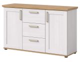 Sideboard Mirano in wei� L�rche und Eiche Artisan Landhaus Kommode 129 cm
