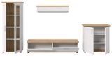 Wohnwand Mirano in wei� L�rche und Eiche Artisan Landhaus Wohnkombination 4-teilig 336 cm
