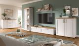 Wohnwand Mirano in wei� L�rche und Eiche Artisan Landhaus Wohnkombination 3-teilig 260 cm