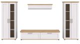 Wohnwand Mirano in wei� L�rche und Eiche Artisan Landhaus Wohnkombination 4-teilig 316 cm