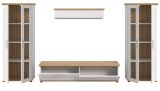 Wohnwand Mirano in wei� L�rche und Eiche Artisan Landhaus Wohnkombination 4-teilig 316 cm