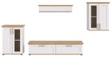 Wohnwand Mirano in wei� L�rche und Eiche Artisan Landhaus Wohnkombination 4-teilig 316 cm