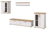 Wohnwand Mirano in wei� L�rche und Eiche Artisan Landhaus Wohnkombination 4-teilig 316 cm