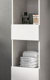 Badezimmer Hochschrank Larik in wei� Hochglanz Badschrank 38 x 190 cm