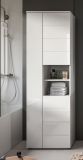 Badezimmer Hochschrank Larik in wei� Hochglanz Badschrank 60 x 190 cm