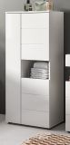Badezimmer Midischrank Larik in wei� Hochglanz Badschrank 60 x 131 cm