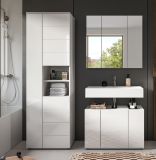 Badm�bel Set 3-teilig Larik in wei� Hochglanz Badkombination 157 x 190 cm